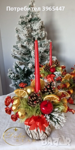 Коледни свещници с италиански бонбони, снимка 2 - Коледни подаръци - 52581040