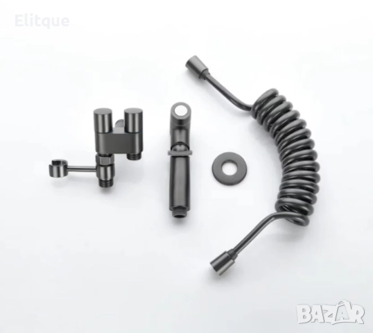 Душ комплект за тоалетна, двойно управление, изход едно в две, ъглов вентил, снимка 2 - Други стоки за дома - 52894880