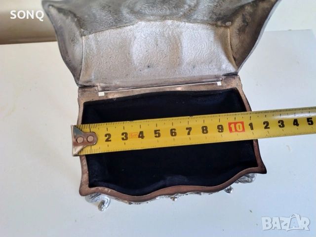 Страхотна Рядка Стара Посребрена Френска Кутия За Бижута, снимка 8 - Антикварни и старинни предмети - 53177664