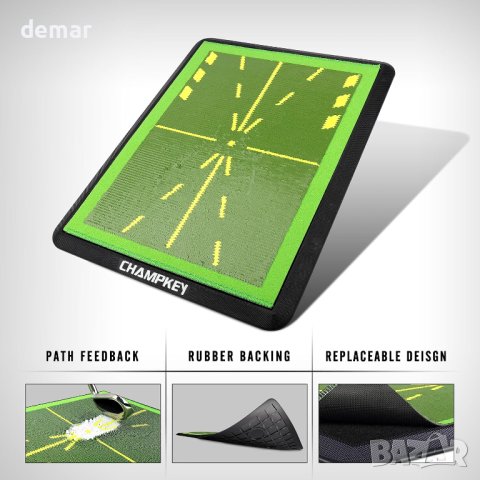 Гумена подложка за голф Champkey Premium Golf, 33х43 см, зелена, снимка 2 - Голф - 43989270