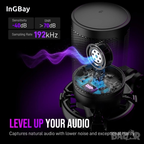 Mикрофон FIFINE A2 с RGB подсветка + стойка, USB Type-C, снимка 15 - Друга електроника - 51840937