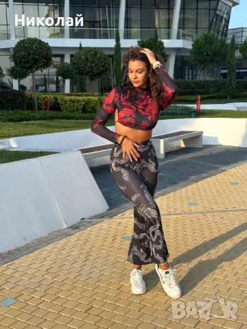 Дамски топ в разлини модели в комплект с панталон, снимка 2 - Панталони - 47630700