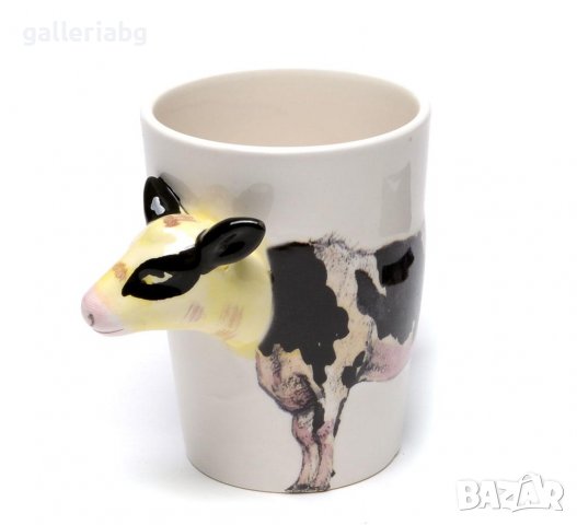 Керамична чаша - релефна крава, снимка 2 - Арт сувенири - 39145306