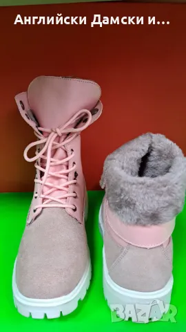 Английски дамски боти естествен велур,кожа,2 в 1, снимка 8 - Дамски боти - 48725810