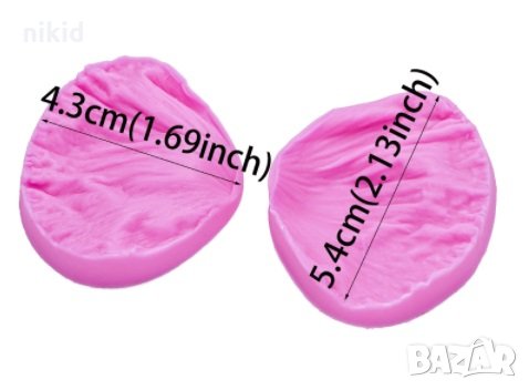 2 средни листа листо божур мак цвете вейнър силиконов молд форма фондан шоколад украса торта, снимка 2 - Форми - 32645283