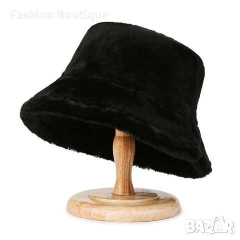 Черна мекичка шапка идиотка зимна, снимка 1 - Шапки - 43356052