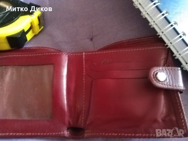Портфейл естествена кожа керемида 101х96мм, снимка 4 - Портфейли, портмонета - 43856068