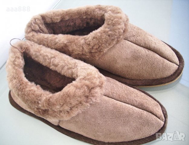Дамски домашни обувки пантофи топлинки естествена кожа, снимка 2 - Пантофи - 32923847