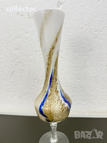 Елегантна стъклена ваза "Veteria di Borgonovo". №7530, снимка 2 - Антикварни и старинни предмети - 52144821