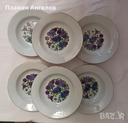 Български порцелан Разград, старото българско качество. 6 броя чинии. , снимка 2 - Сервизи - 49349013