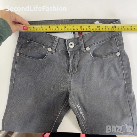 Дамски тесни дънки GUESS Premium Melike Super Slim, размер 25, сиви, снимка 6 - Дънки - 53109302