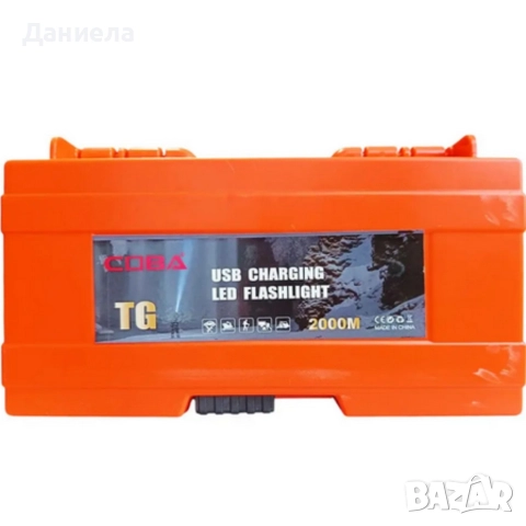 Мощен LED фенер COBA TG – 2000 м обхват, USB Type-C зареждане, Power Bank функция, снимка 8 - Други стоки за дома - 52811511