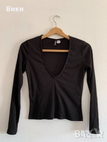 Черна дамска блуза, снимка 3 - Блузи с дълъг ръкав и пуловери - 26680716