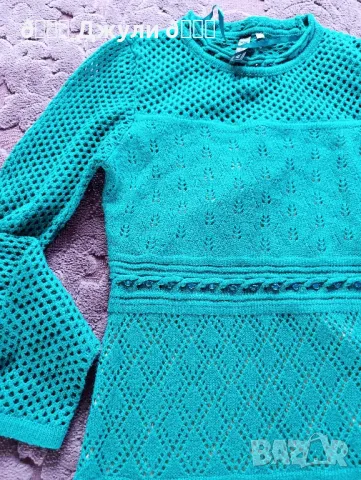 Рокля с камъни от памучно плетиво, снимка 11 - Рокли - 49300672