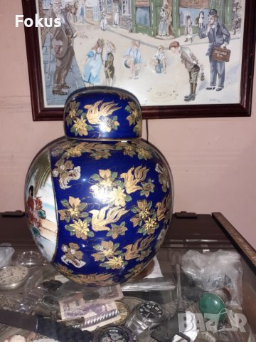 Сатцума Satsuma стара голяма ваза буркан порцелан маркирана, снимка 4 - Антикварни и старинни предмети - 43170926