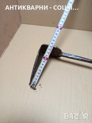 Стар Ръчно Кован Ръжен За Пещи Камини Барбекюта Дължина 140см., снимка 7 - Антикварни и старинни предмети - 52539961