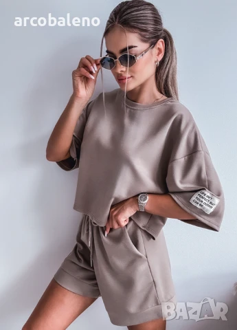 Дамски летен комплект / блуза + шорти FANGO, снимка 3 - Комплекти - 50622452