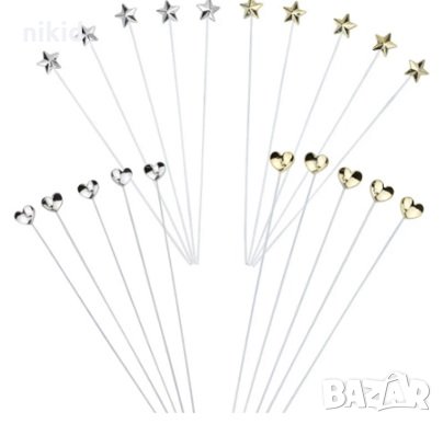 5 бр малки сърца сърце на тел топери украса декор за торта мъфини парти украса, снимка 3 - Други - 32213033