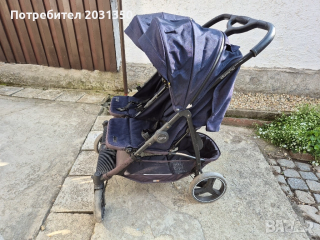 количка за близнаци EasyGo Domino-тъмно синя, снимка 2 - Детски колички - 53509636
