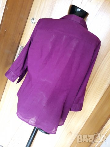 Нова памучна лилава риза ХХЛ, снимка 4 - Ризи - 32855316