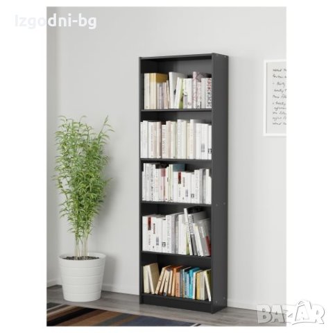 Стилна черна библиотека / етажерка от ПДЧ, снимка 2 - Секции и витрини - 43709300