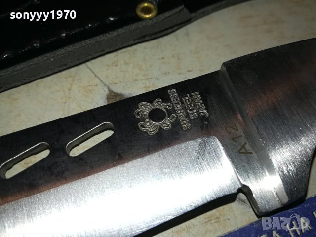 JAPAN-НОВ ЯК НОЖ С КАНИЯ И ЛОГО 1301241908, снимка 3 - Ножове - 43792365