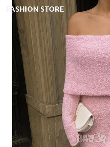 Рокля с паднали рамене в 4 цвята, снимка 3 - Рокли - 51988011