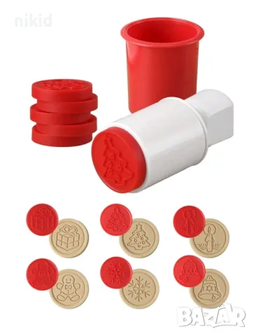 Голям Коледен печат с 6 печати сменящи форми за бисквитки фондан украса , снимка 7 - Форми - 24068058