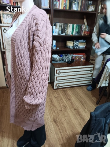 Розова дълга жилетка, снимка 2 - Жилетки - 53495153