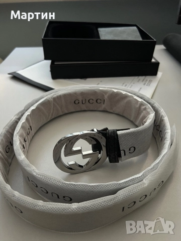Колан и портфейл Gucci, снимка 5 - Колани - 51693577