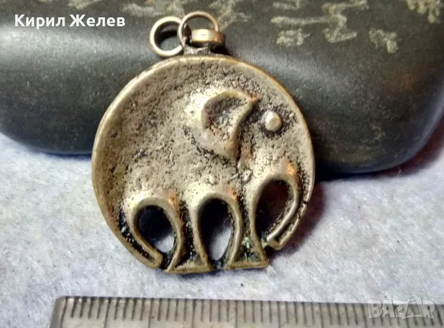 ПОСРЕБРЕН ЛАКИРАН ФИГУРАЛЕН АРТ ПЕНДАНТ СЛОНЧЕ 41428, снимка 3 - Колиета, медальони, синджири - 48842377