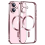 Силиконов кейс bSmart Chrome Magsafe с протектори за камерите, За iPhone 17 (6.3), Розово-златен и П, снимка 1