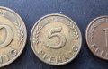 Монети . Германия. 1, 5 и 10 пфенига. 1950 година., снимка 4