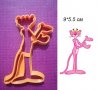 Пинко Розовата Пантера pink panther  Пластмасов резец форма за тесто бисквитки фондан, снимка 1 - Форми - 32279484