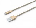 Кабел USB 2.0 към Micro USB Ldnio LS08 SS000059  -1м Gold метални букси преходник Micro USB to USB m, снимка 2