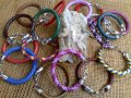 Плетени гривни, колиета и др. Богат избор на цветове, размери и модели. Естествена кожа, снимка 2