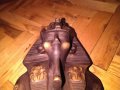 Тутанкамон египетска дървена статуя маска Н-18см на 16х10см, снимка 11