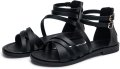 Halfword Дамски равни римски сандали, черно, размер 39, снимка 2