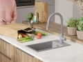 Сива кухненска гранитна мивка Рига 30 XL 280 x 500 mm, снимка 1