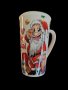 Коледна порцеланова чаша с гумен капак 15см височина. ВАРИАНТИ: С еленче или с Дядо Коледа, снимка 4