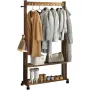 ПРОМОЦИЯ Бамбуков стелаж за дрехи на колелца UNHO JJ-ZY791, снимка 1