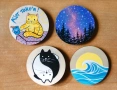 Ръчно рисувани Магнитчета / шперплат, дървени шайби, снимка 3