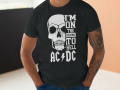 Тениска с декоративен печат - AcDc I'M On The Hell