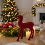 Червен кадифен елен за Коледна украса – Луксозен празничен акцент, снимка 2