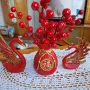 Красив комплект -ваза с червени плодове и лебеди, снимка 7