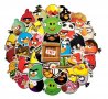 50 бр Angry Birds енгри бърдс самозалепващи лепенки стикери за украса декор картонена торта и др , снимка 2