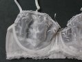 C&A Lingerie 80D луксозен бял сутиен с меки чашки с бродерии върху тюл, снимка 3