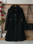 Черно палто с пухена яка, снимка 1