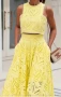 Нов жълт комплект пола и топ , снимка 1