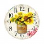 Часовник със слънчогледи, снимка 1 - Стенни часовници - 38425311
